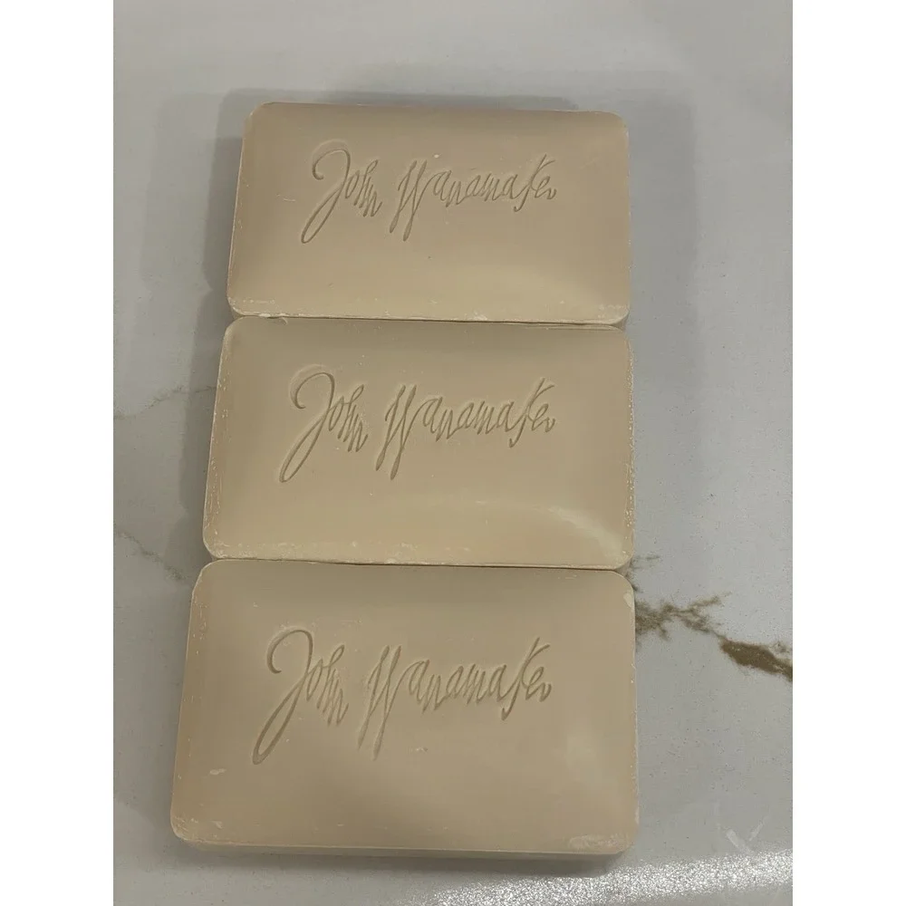 Vintage John Wanamaker Hardwater Soap Unscented Bar Bath Buttermilk Lanolin 3 Ct